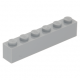 LEGO kocka 1x6, világosszürke (3009)